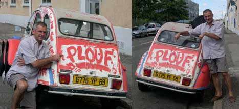 Philippe Moncorgé et Ploufy, la voiture mascotte